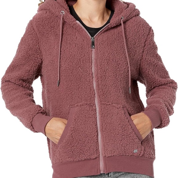 MARC NEW YORK Andrew Marc Teddy Fleece Full Zip Hoodie Jacket in Dried Rose MED - Picture 11 of 11